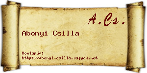 Abonyi Csilla névjegykártya